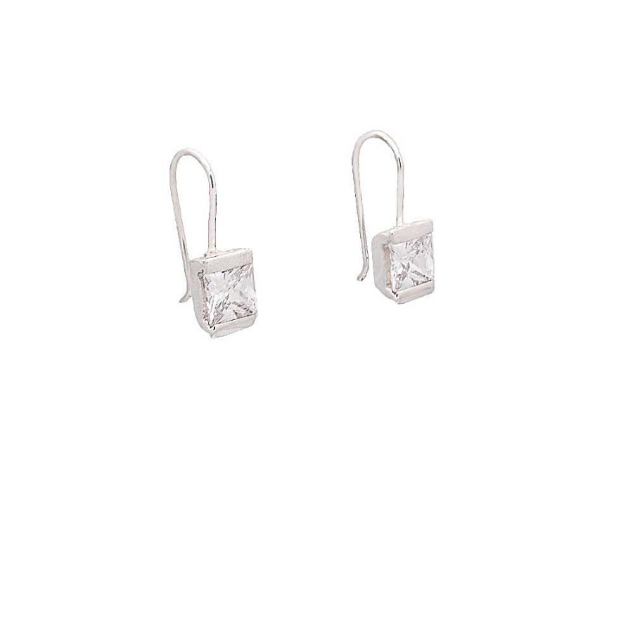 Pendientes Brillo | Pendientes Plata Hippie Anna Color Blanco