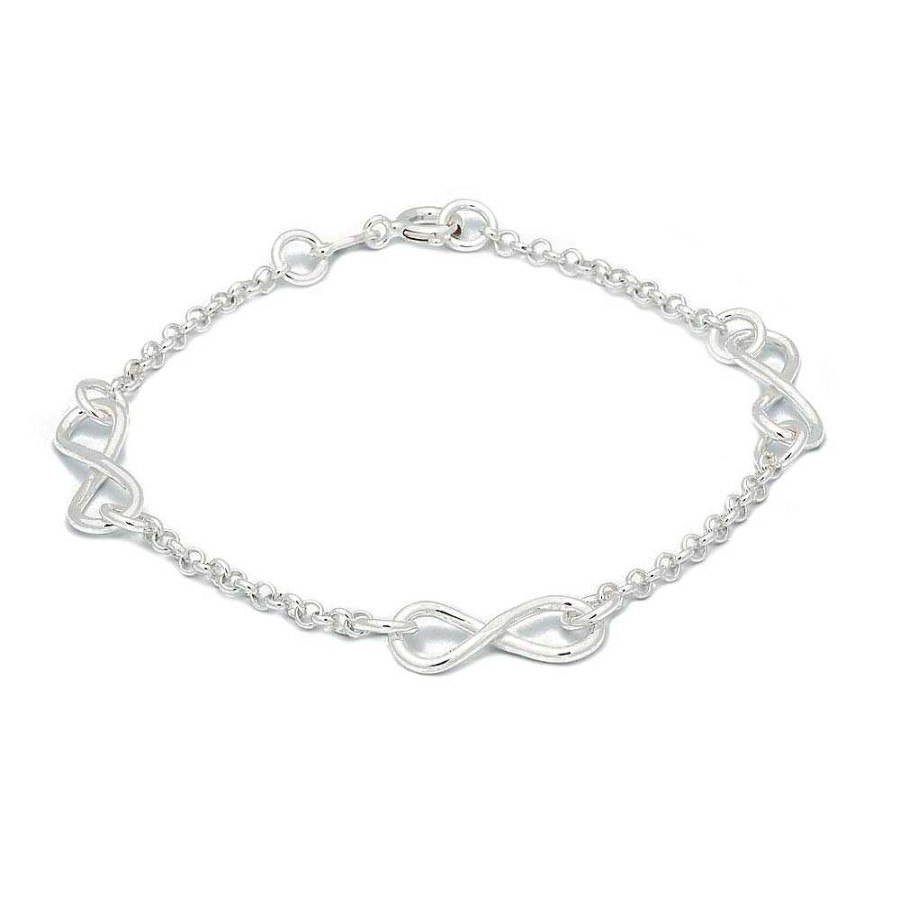 Pulseras Brillo | Pulsera De Plata 3 Infinitos Volumen