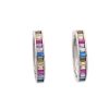 Pendientes Brillo | Pendientes De Plata Aro Multicolor Rail Plus