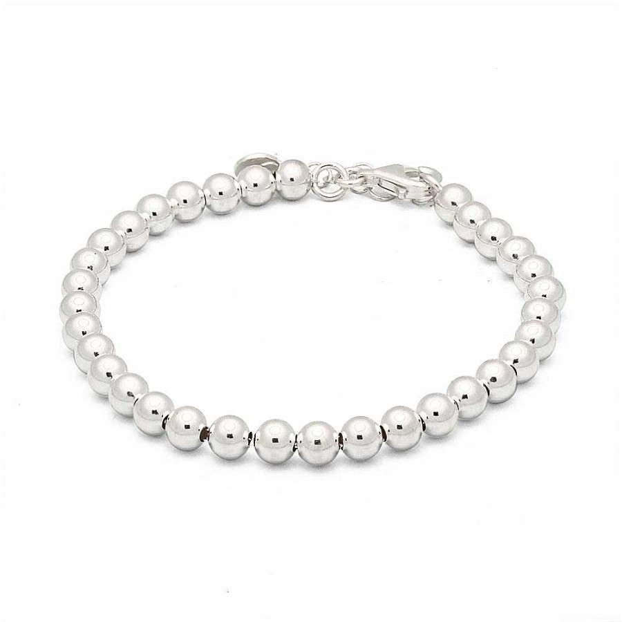 Pulseras Brillo | Pulsera De Plata Bolas 5Mm