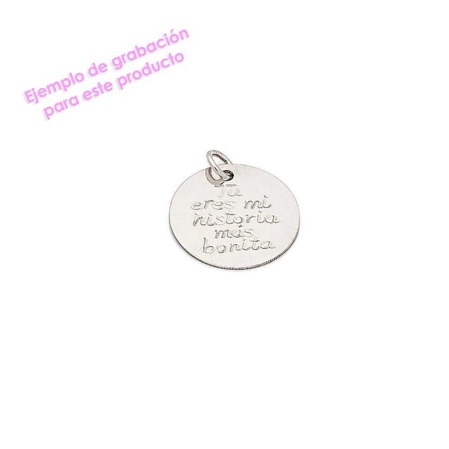 Collares Brillo | Colgante De Plata Charms Chapita 18Mm