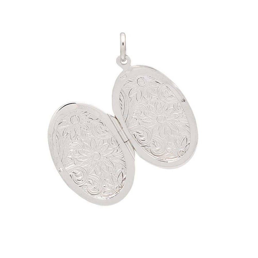 Collares Brillo | Colgante Guardapelo De Plata Floral