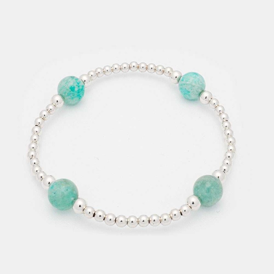 Pulseras Brillo | Pulsera Plata Y Jade Turquesa