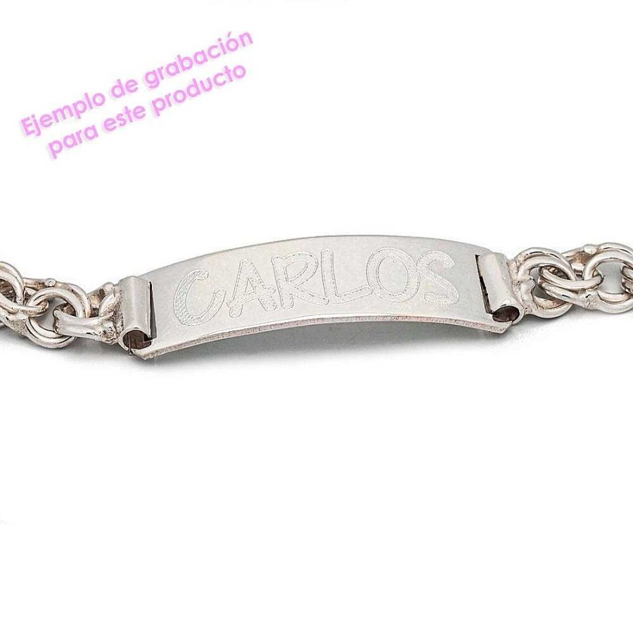 Pulseras Brillo | Pulsera Esclava De Plata De Ley Barbada 5Mm 21Cm