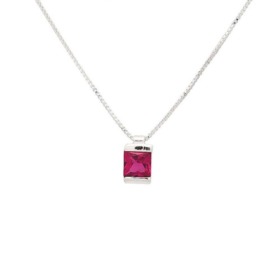 Collares Brillo | Colgante Plata Anna Color Rub