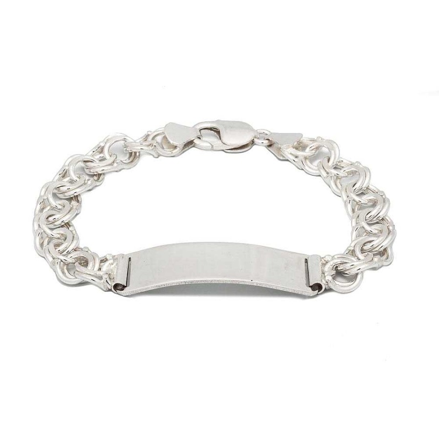 Pulseras Brillo | Pulsera Esclava De Plata De Ley H Ngara 14Mm 23Cm