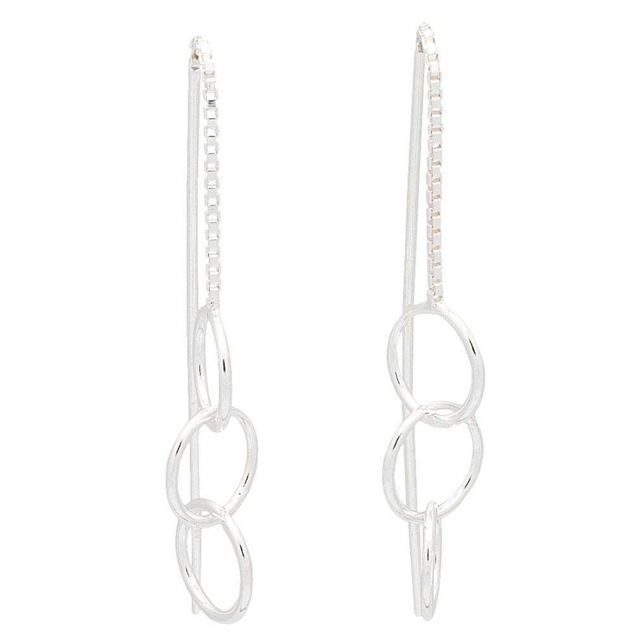 Pendientes Brillo | Pendientes De Plata Three Chain