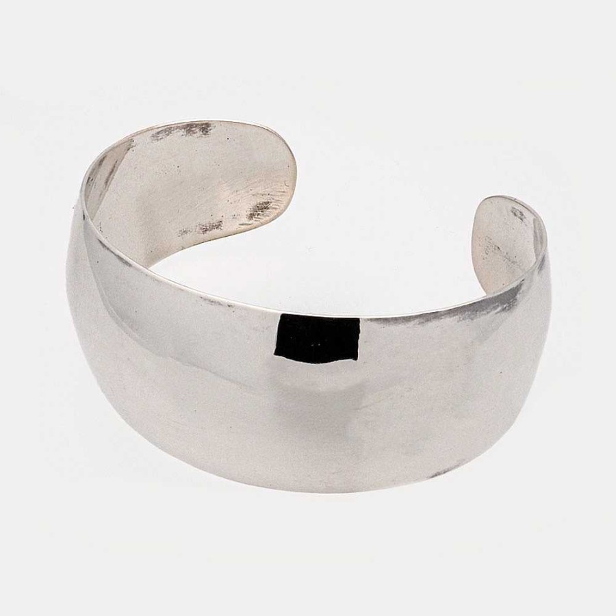 Pulseras Brillo | Brazalete De Plata Big Quirt 26Mm