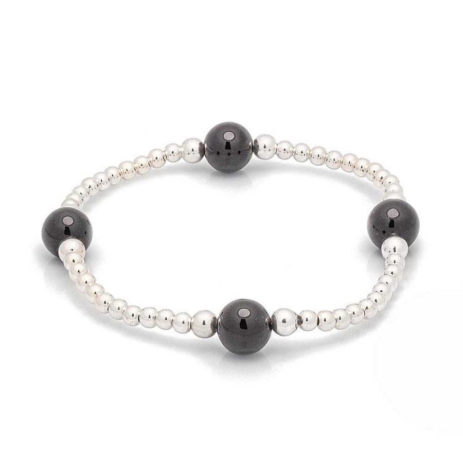 Pulseras Brillo | Pulsera De Plata Bolitas Onice