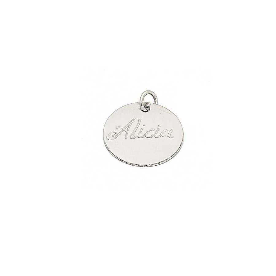 Collares Brillo | Colgante De Plata Charms Chapita 14Mm