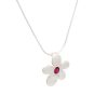 Collares Brillo | Colgante Plata Flor Color Rub