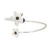 Pulseras Brillo | Pulsera Brazalete Plata Flor Color Olivina