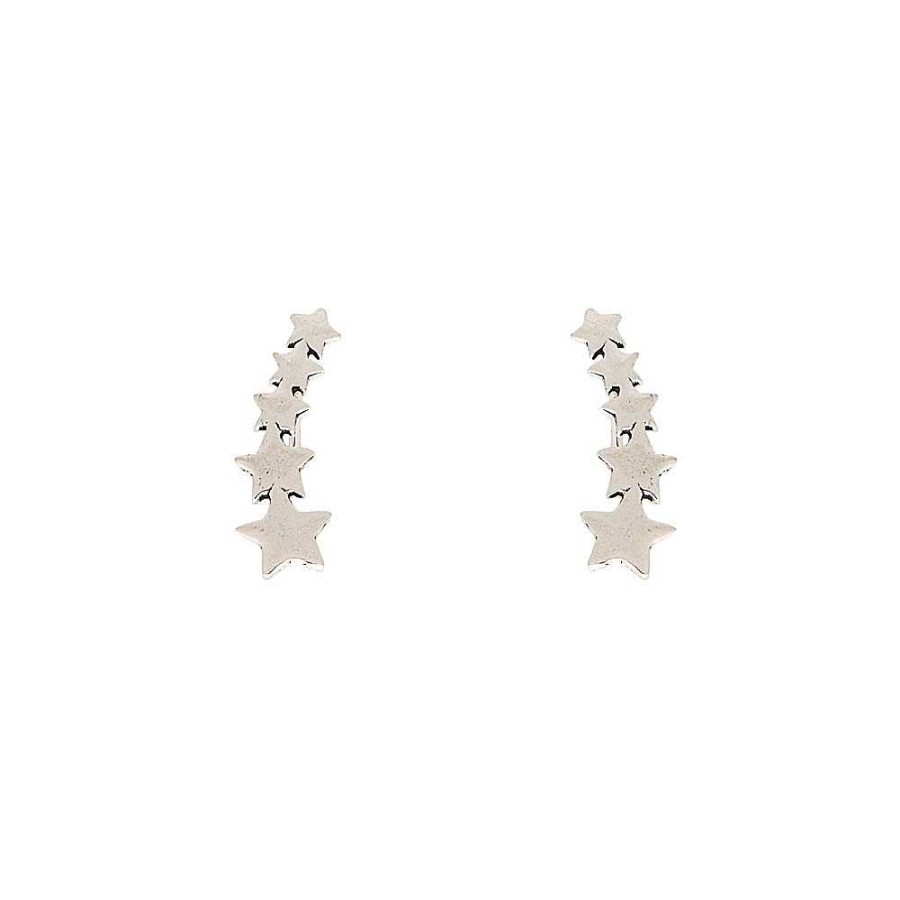 Pendientes Brillo | Trepadores De Plata Estrellas