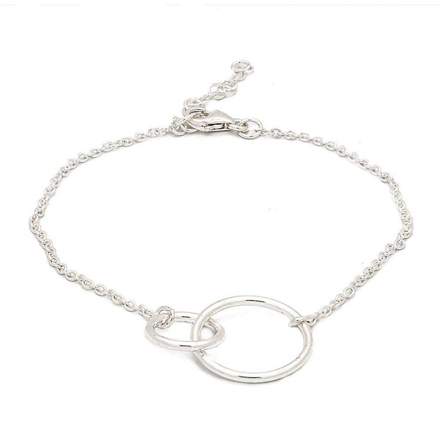 Pulseras Brillo | Pulsera De Plata Aros Entrelazados