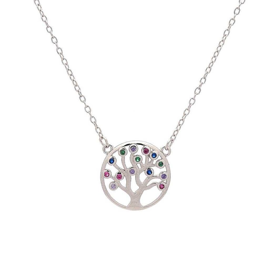 Collares Brillo | Gargantilla De Plata Rbol Frutos Multi