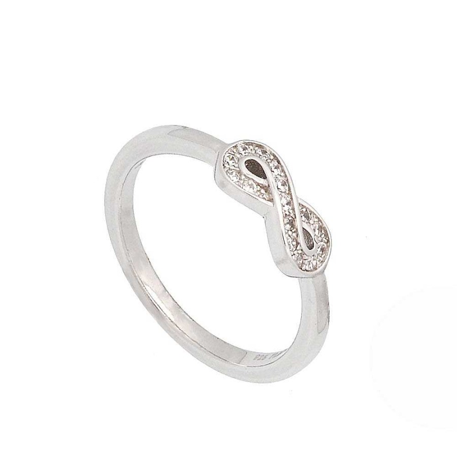 Anillos Brillo | Anillo De Plata Infinito Circonitas Blanco